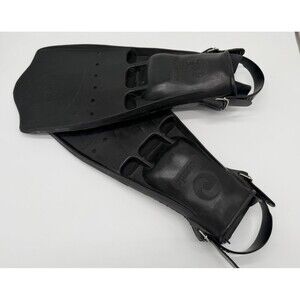Vintage Oceanic Scuba Diving Fins Vented Rubber Jet Fins - Size Large - Black